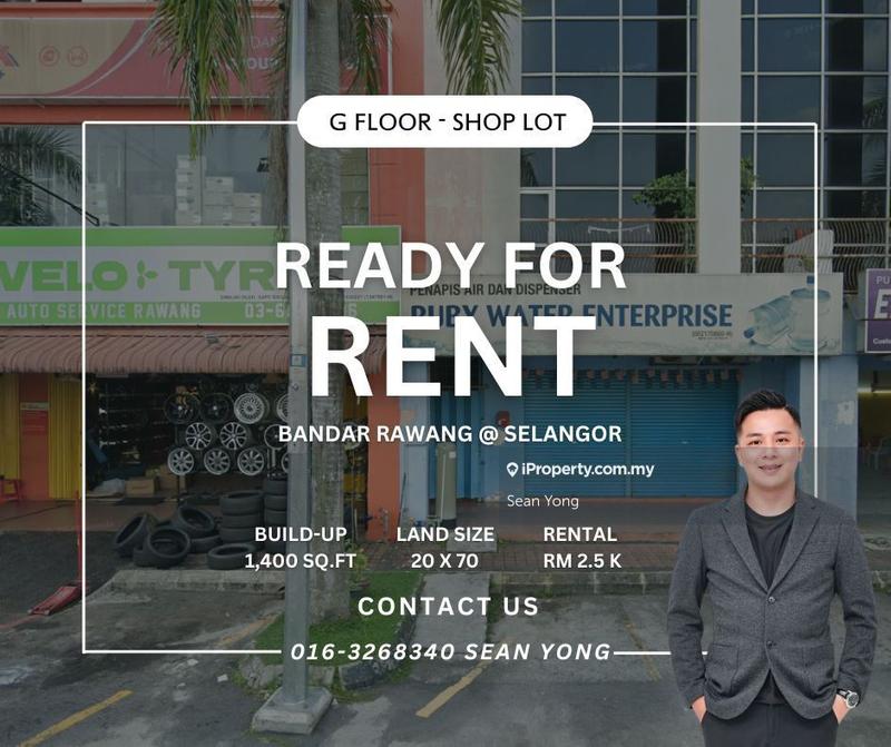 For Rent - G Floor Shop-Lot > Land Size 20 x 70 > The Cheapest in the Entire Area - Bandar Rawang