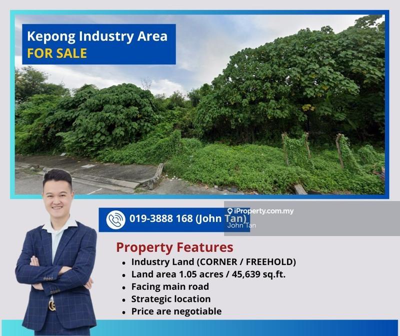 For Sale - (1.05 Acre - Corner | Facing Main Road | Freehold) Kepong Industry Area