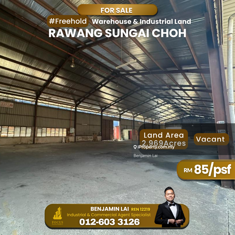For Sale - Sungai Choh Rawang Industrial Land With Warehouse For Sale