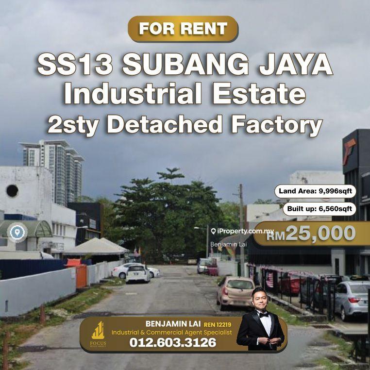 For Rent - SS13 Subang Jaya Industrial Estate 2sty Detached Factory for Rent