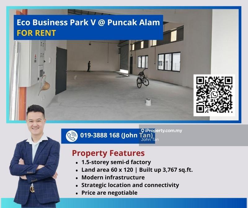 Semi-D Factory untuk Disewa di Eco Business Park V, Puncak Alam oleh John Tan - iProperty.com.my