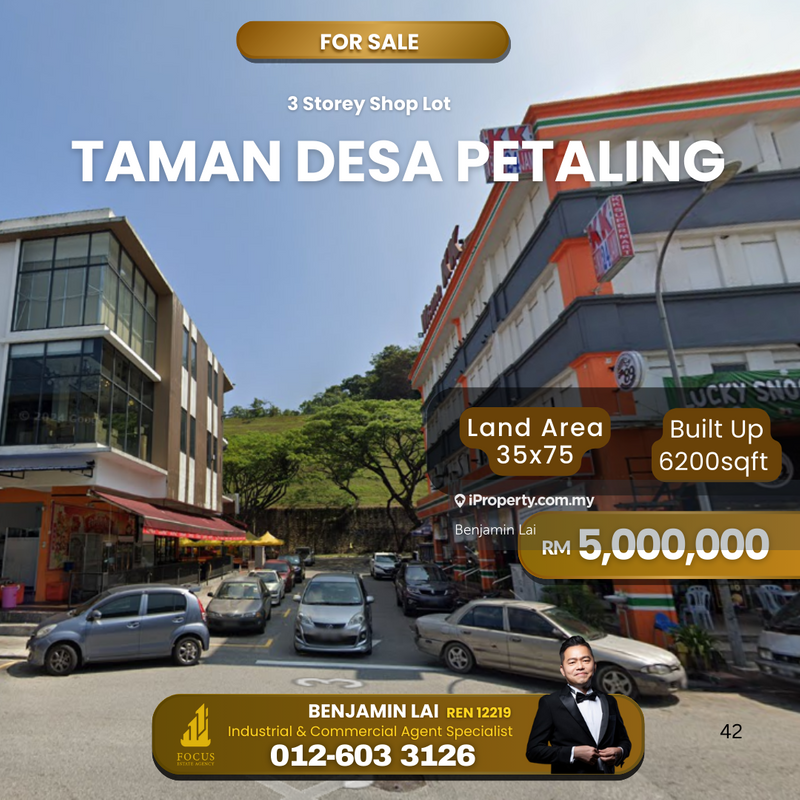 For Sale - Taman Desa Petaling, KL 3 Storey Corner Shop Lot for Sale