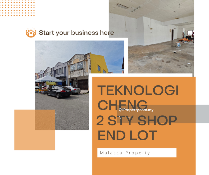 For Rent - End Lot 2 Sty Shop Teknologi Cheng nr Factory Industrial Batu Berendam