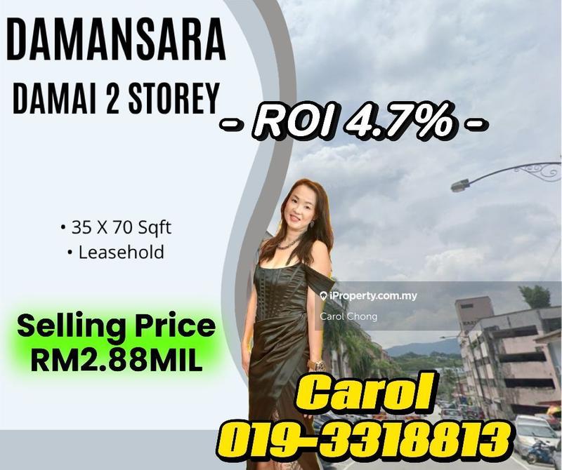 For Sale - 🔥🔥ROI 4.7% 2 Storey Shop Saujana Damansara PJU 10/10 Damansara Damai For Sales