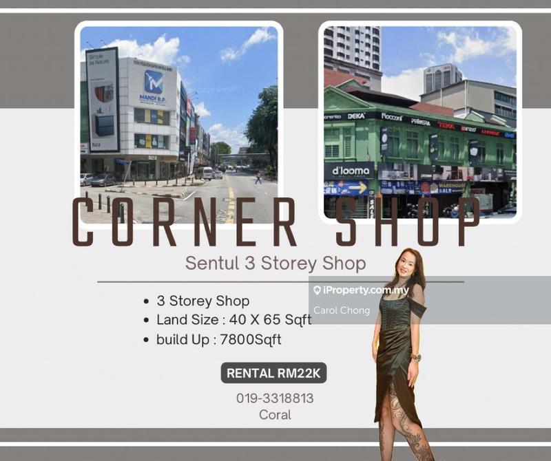 For Rent - Limited Corner Sentul 3 Storey Shop For Rent