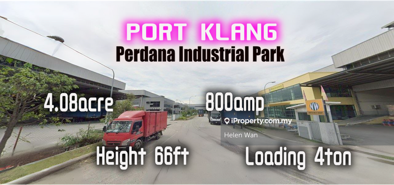 For Rent - Port Klang 4.08acre Factory Ceiling Height 66ft 800AMP
