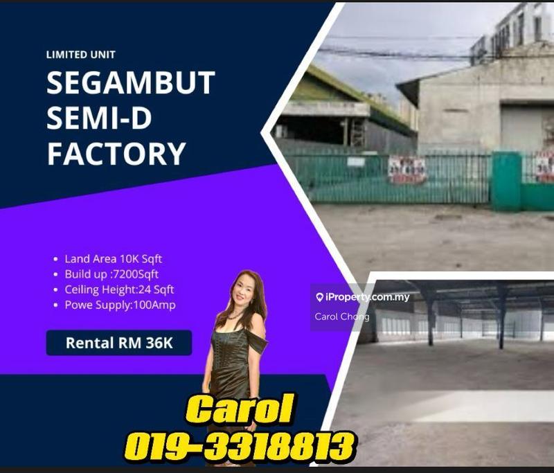 For Rent - Kepong@ Segambut Semi-D Factory For Rent