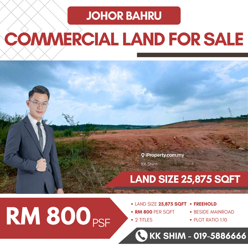 For Sale - Johor Bahru 25,875 sqft Commercial Land for Sale