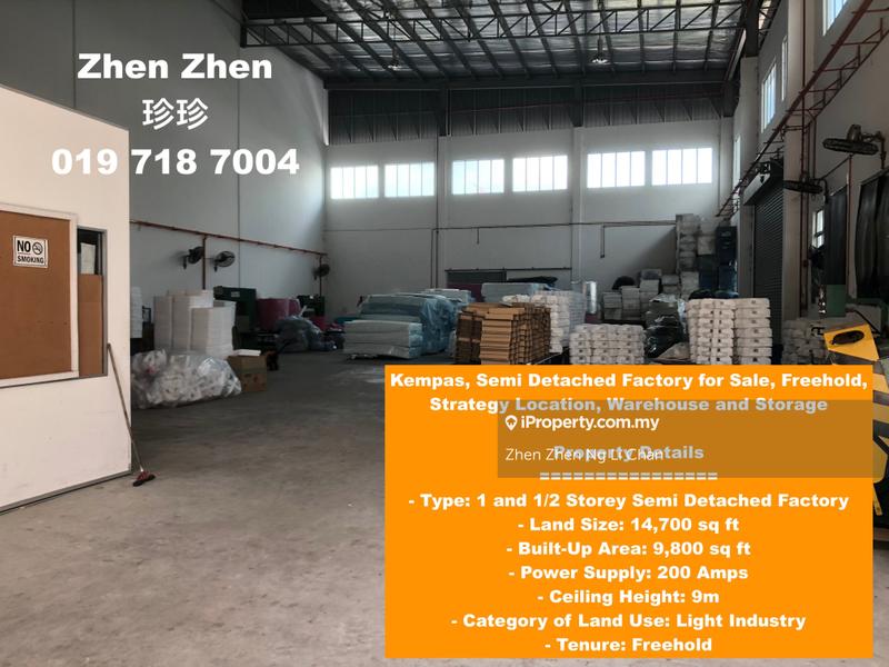 For Sale - Kempas, Semi Detached Factory for Sale, Freehold, Strategy Location, Warehouse and Storage