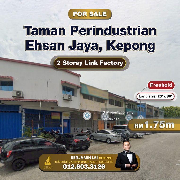 For Sale - Taman Perindustrian Ehsan Jaya, Kepong 2 Storey Link Factory For Sale