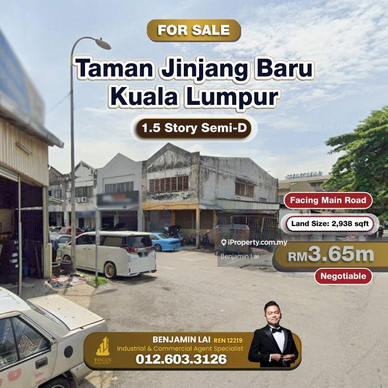 For Sale - Taman Jinjang Baru, Kuala Lumpur 1.5 Story Semi-D Factory For Sale