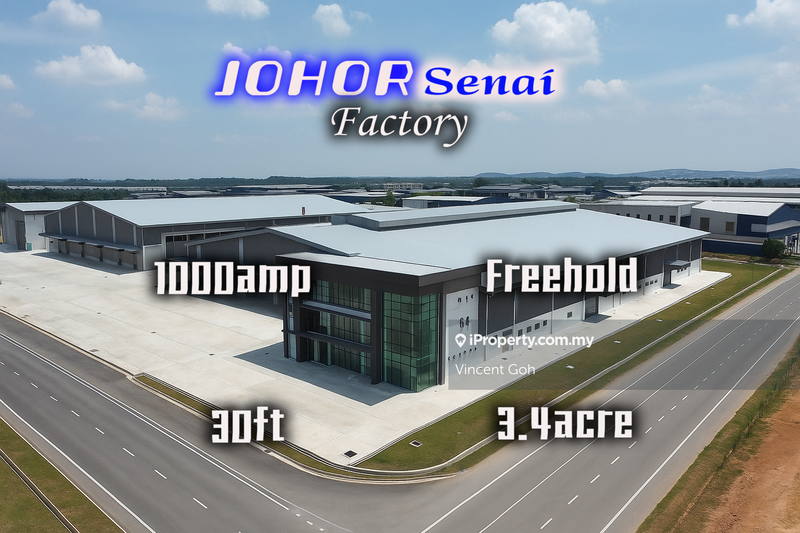 For Sale - Johor Senai 3.47acre Freehold Factory 1000amp
