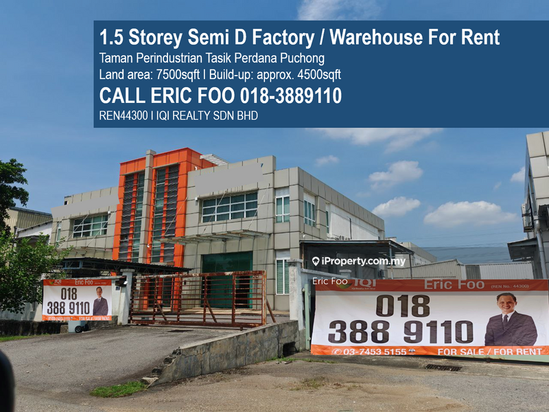 For Rent - CHEAPEST Semi D Factory Tasik Perdana Industrial Puchong PTP TPP Meranti Jaya Bukit Putra Perdana