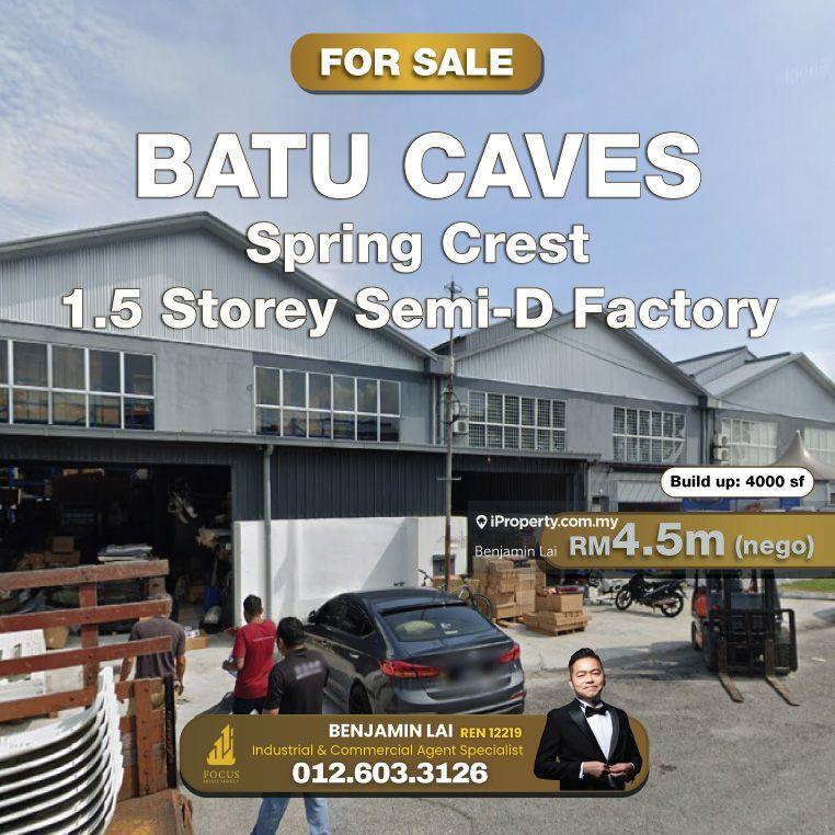 For Sale - Batu Caves Spring Crest 1.5 Storey Semi-D Factory for Sale