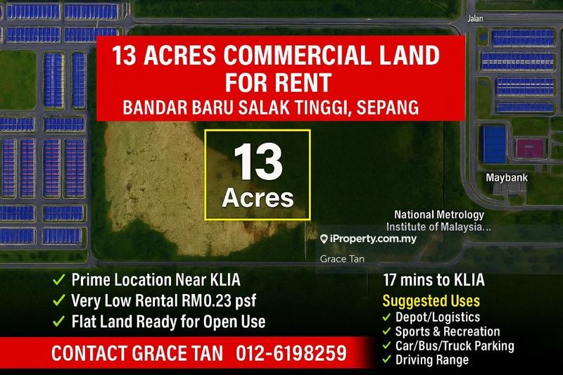For Rent - 13 Acres Commercial Lot -Near KLIA