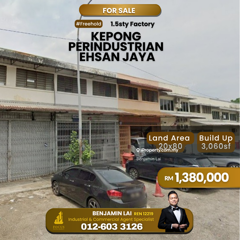 For Sale - Kepong, Taman Perindustrian Ehsan Jaya 1.5sty Factory for Sale