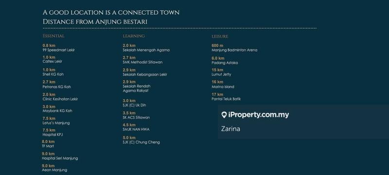Rumah Berangkai 1 Tingkat untuk Dijual di Anjung Bestari Lekir, Manjung oleh Zarina - iProperty.com.my