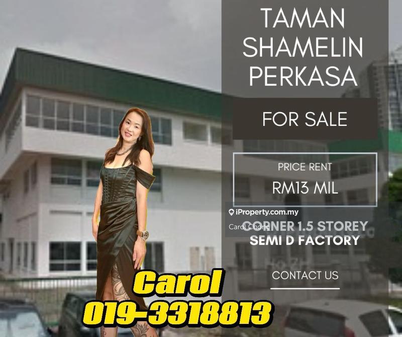 For Sale - Shamelin Perkasa@cheras@ 1.5sty Corner Semi Detached Factory for sale