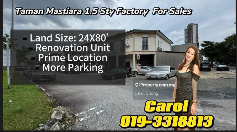 For Sale - Jalan Ipoh@Taman Mastiara@24x80 (1.5sty Factory) For Sales