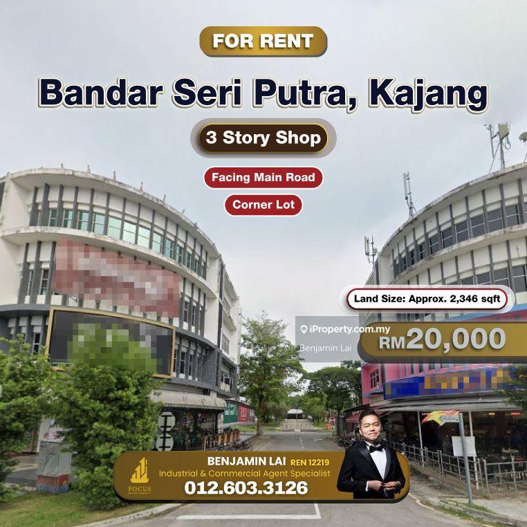 For Rent - Bandar Seri Putra, Kajang 3 Story Shop (Corner Lot) For Rent