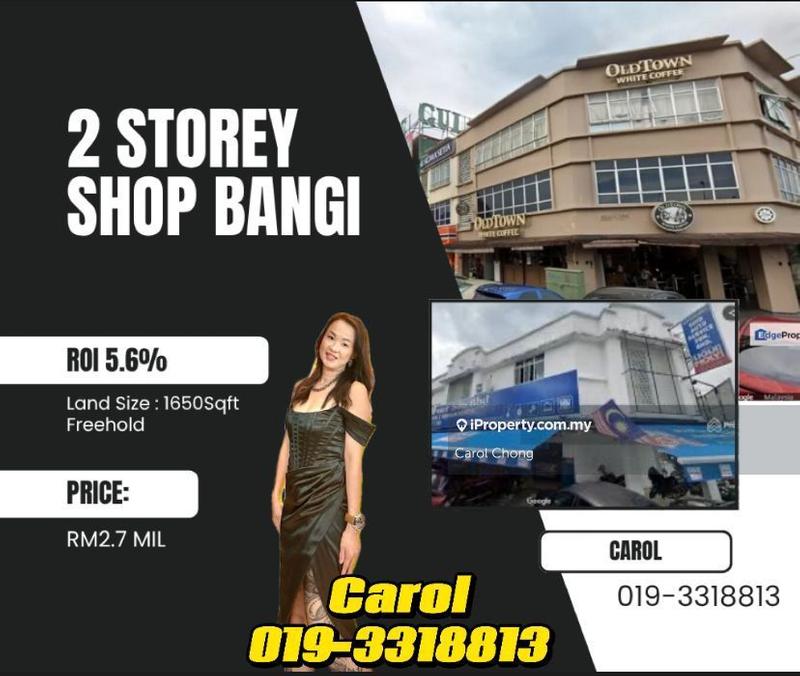 For Sale - (ROI 5.6% )Bangi 2 Storey Shop Lot for sale