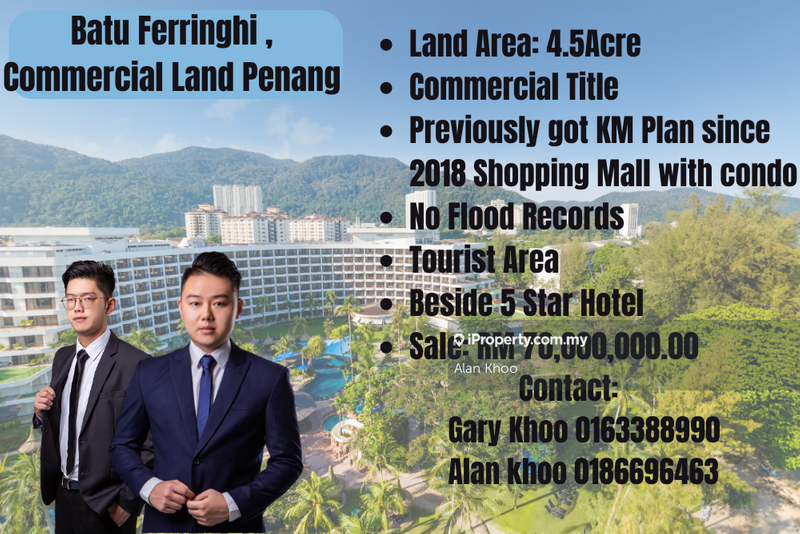 For Sale - Commercial Hotel Land,Tourist Area, 4.5 Acre Freehold Batu Feringhi Penang