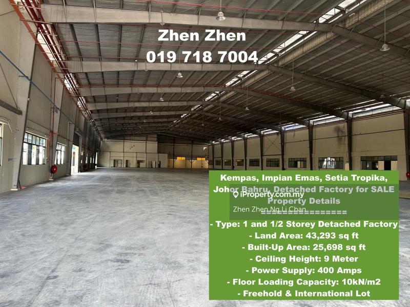 For Sale - Kempas, Impian Emas, Setia Tropika, JB, Detached Factory for Sale, Freehold, International Lot