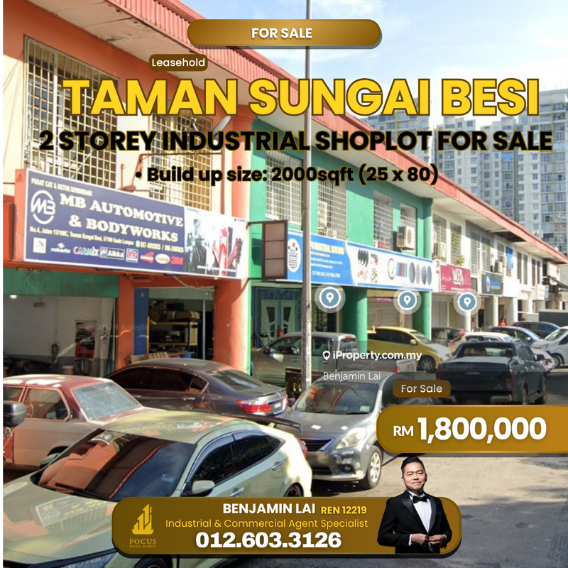 For Sale - Taman Sungai Besi 2 Storey Industrial Shoplot For Sale