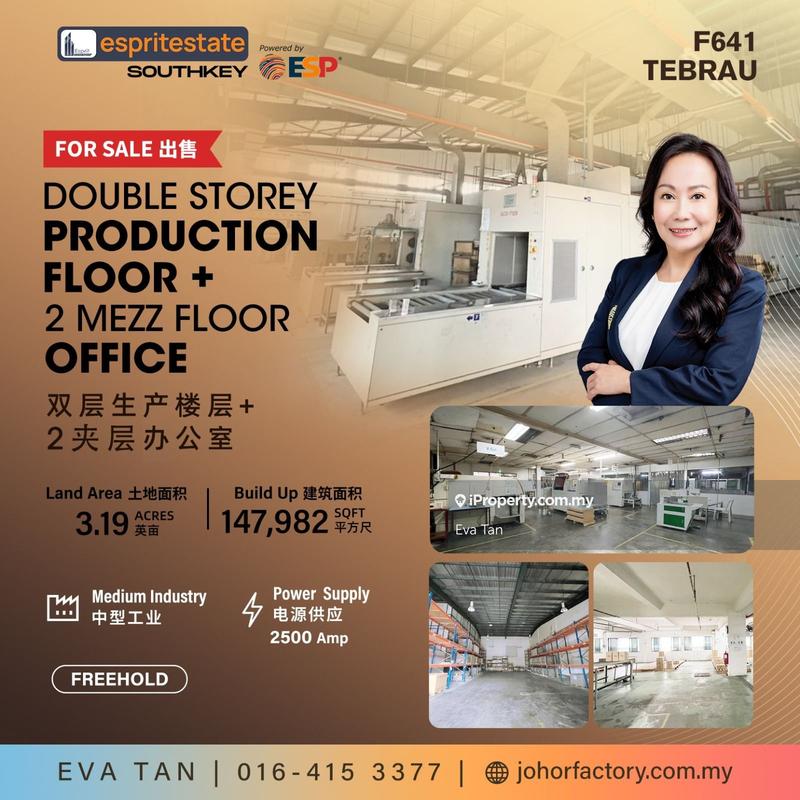 For Sale - Tebrau Detached Factory with 2 Storey Office Floor
