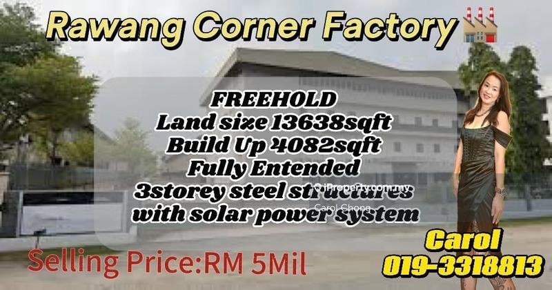 For Sale - Rawang With Solar Power System Warehouse For Sales