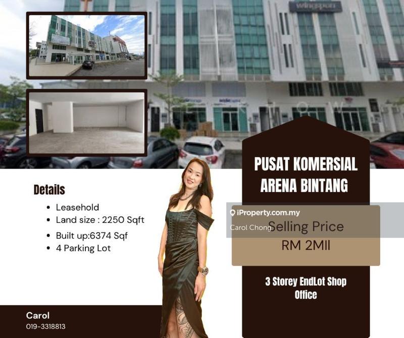 For Sale - Endlot Pusat Komersial Arena Bintang Subang Bestari 3 Storey Shop Office