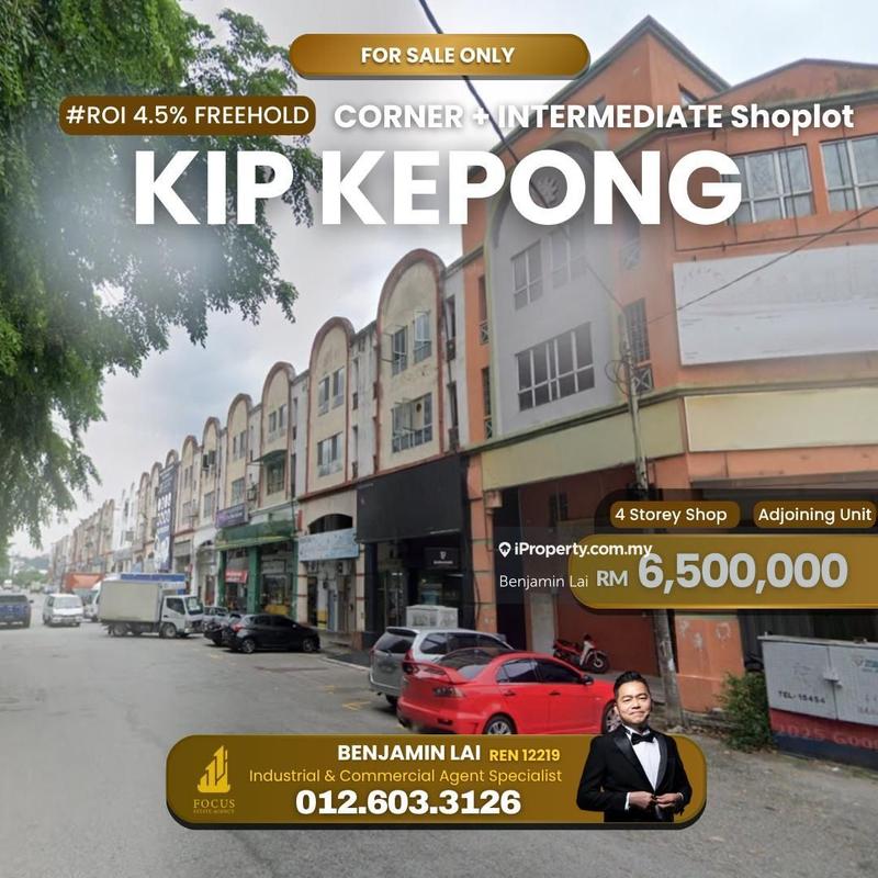 For Sale - KIP Adjoining Shoplot Corner + Intermediate, Taman Perindustrian Kepong KIP