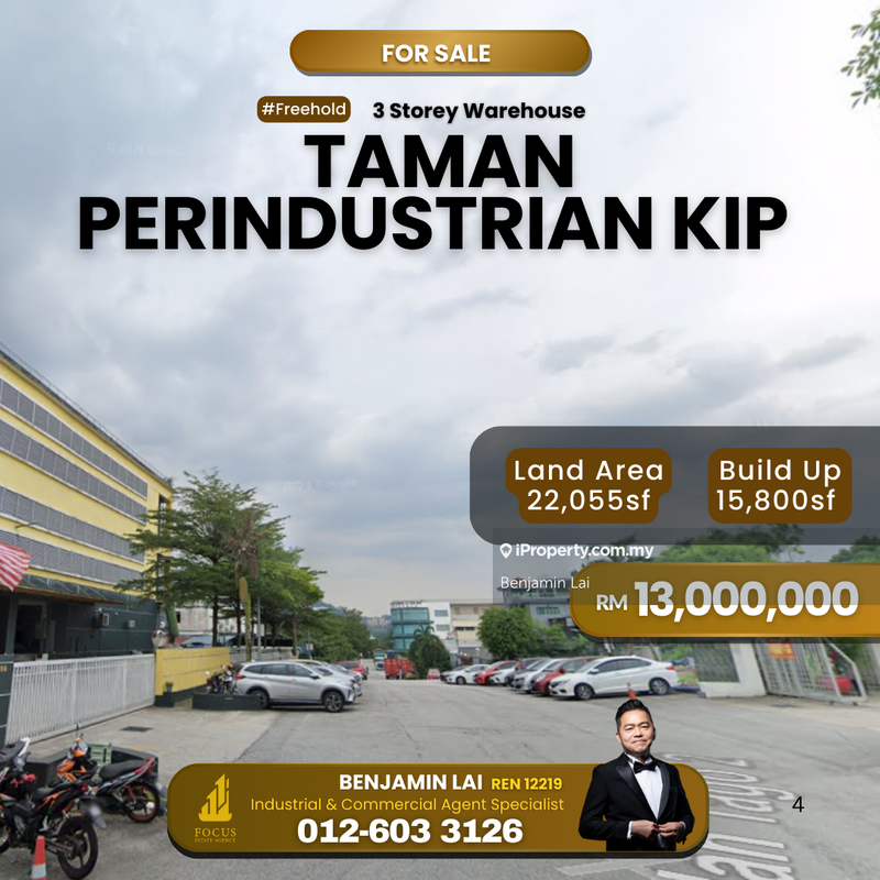 For Sale - Taman Perindustrian Kip 3 Storey Warehouse for Sale
