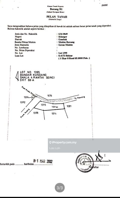 Agricultural Land for Sale in Bandar Baru Kundang, Rawang by Loki Loh - iProperty.com.my