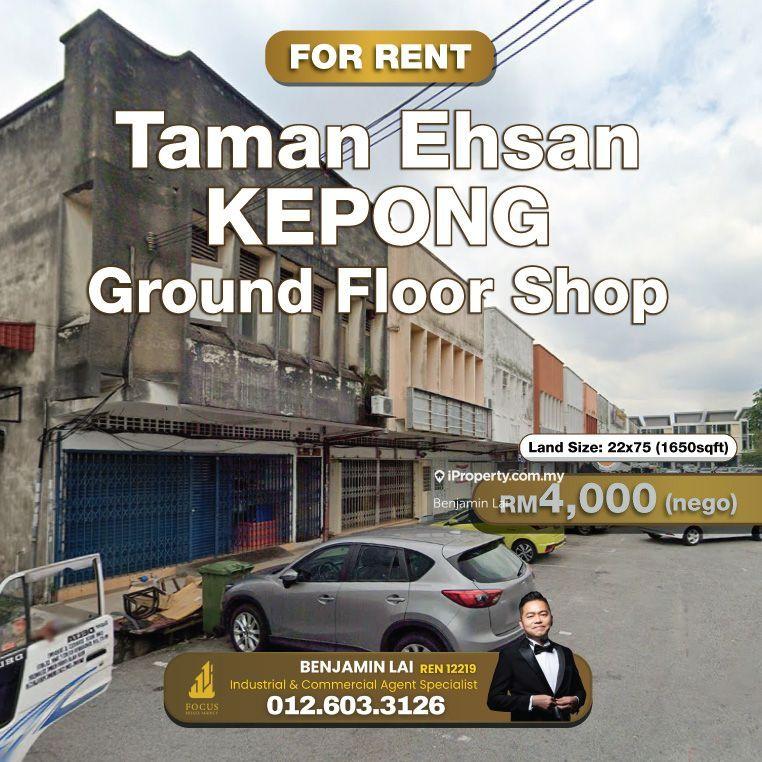 For Rent - Taman Ehsan, Kepong Ground Floor Shop For Rent
