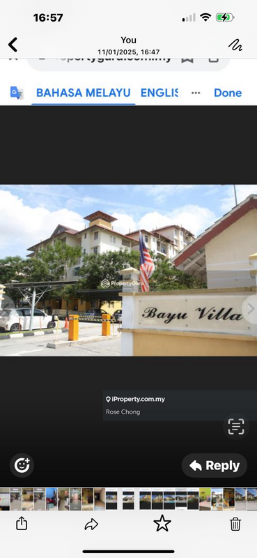 Pangsapuri untuk Dijual di Bayu Villa oleh Rose Chong - iProperty.com.my