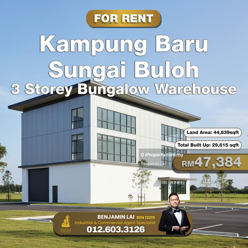 For Rent - Kampung Baru Sungai Buloh 3 Storey Bungalow Warehouse For Rent
