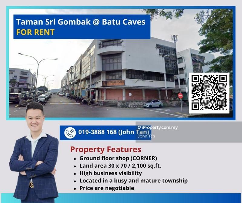 For Rent - (Corner | 30x70 | Ground Floor) Batu Caves @ Sri Gombak Shop