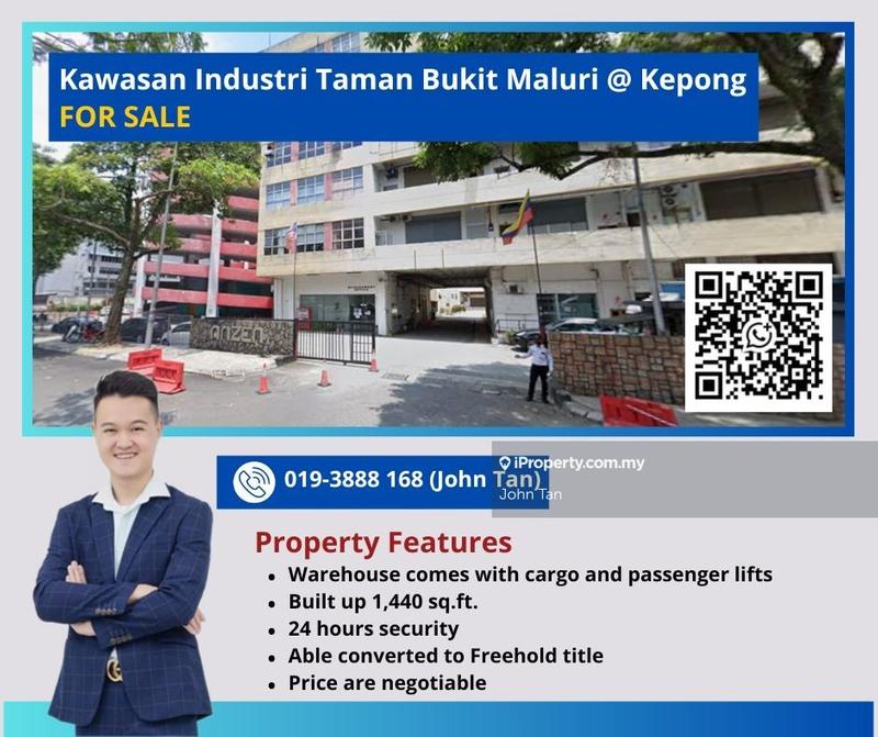 For Sale - (1,440sf - With Lift | Negotiable) Kepong @ Anzen Business Park Warehouse