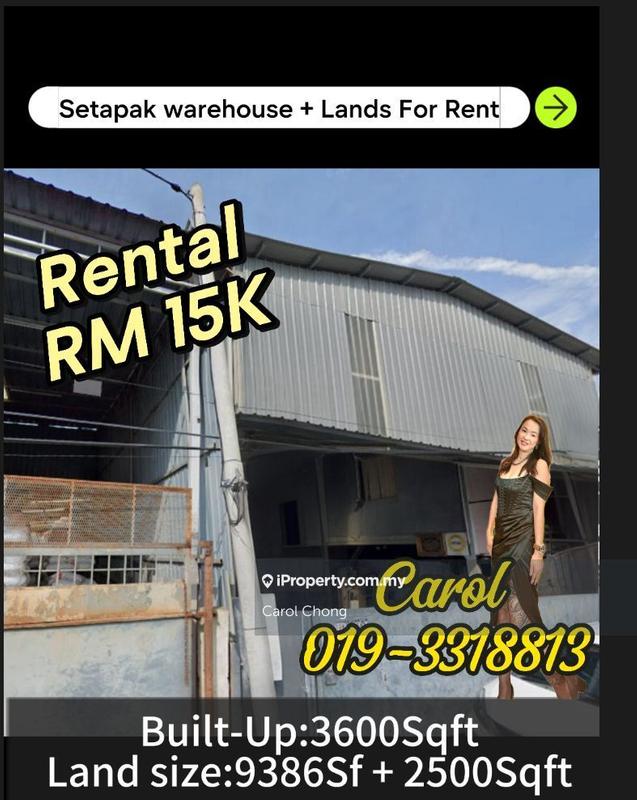 For Rent - Setapak Warehouse + Land For Rent (Kawasan Perusahaan PKNS)For Rent