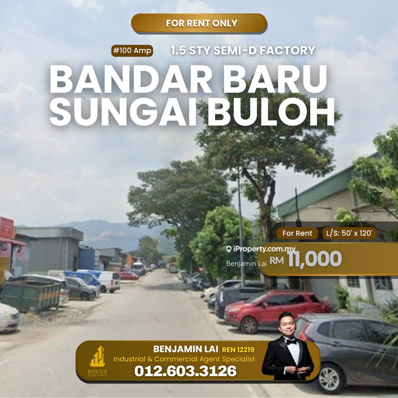 For Rent - 1.5sty Semi Detached Factory MK Industry Bandar Baru Sungai Buloh