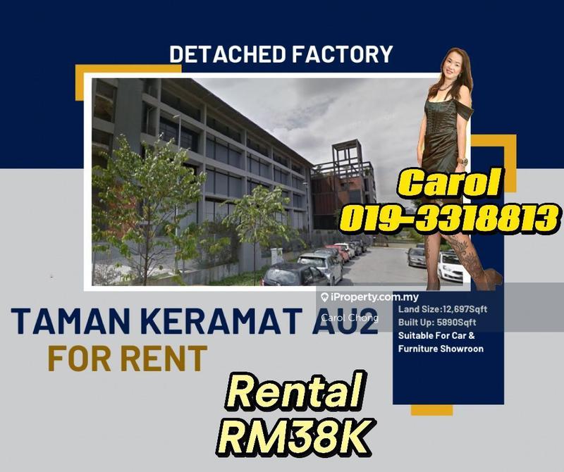 For Rent - Newly Renovated With 2 storey Taman Keramat AU 2 Detached factory For  Rent