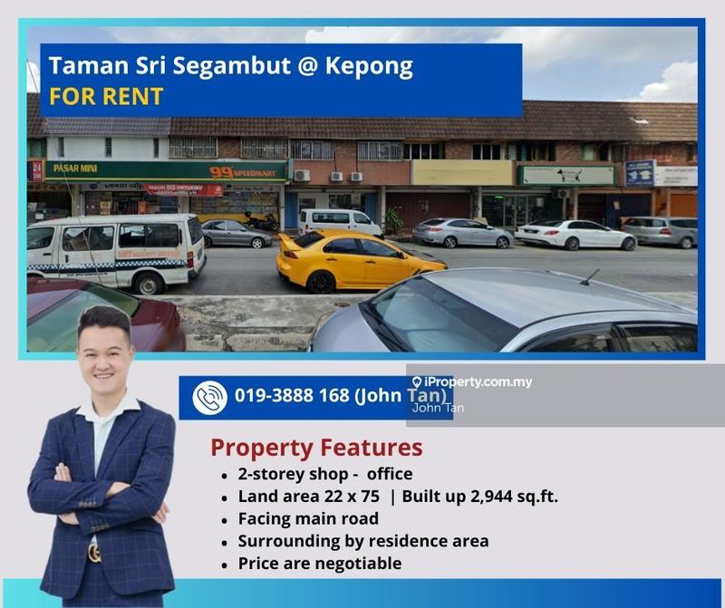 For Rent - (Ground + 1st Floor | Facing Main Road) Kepong @ Sri Segambut Shop
