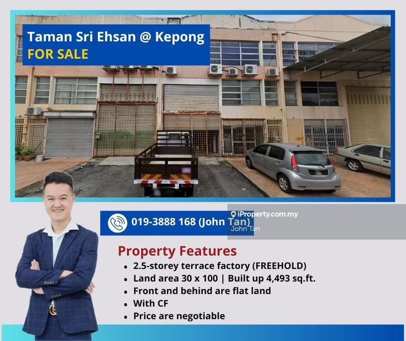For Sale - (CF | 30x100 | Freehold | Negotiable) Kepong @ Sri Ehsan 2.5sty Factory