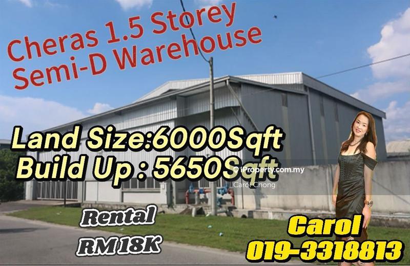 For Rent - Cheras Jalan Kuari 1.5 storey Semi-D Warehouse Factory For Rent