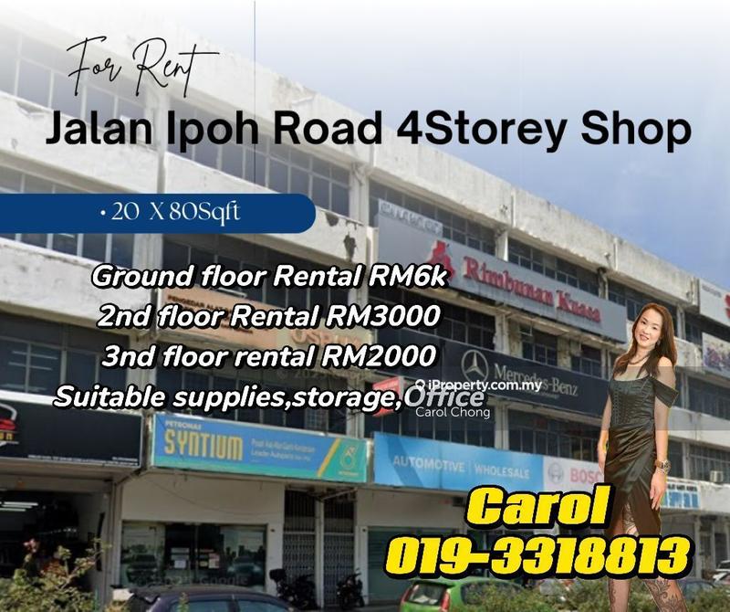 For Rent - Facing Main Road Jalan Ipoh 4 Storey Shop For Rent