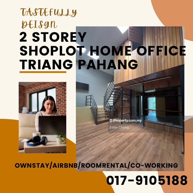 For Sale - Tastefully Design 2 Storey Shoplot Triang Pahang Home Office Coworking