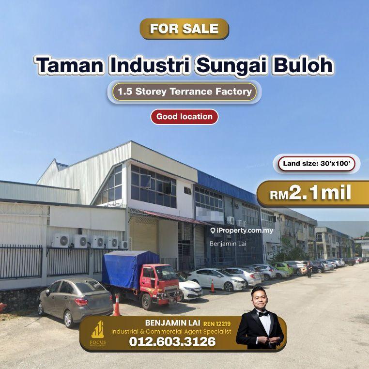For Sale - Taman Industri Sungai Buloh 1.5 Storey Terrance Factory For Sale