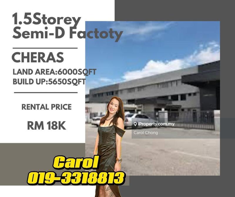 For Rent - Cheras Jalan Kuari 1.5 storey Semi-D Warehouse Factory For Rent