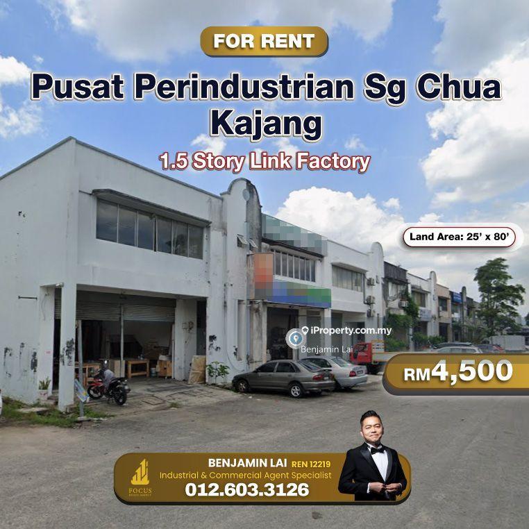 For Rent - Pusat Perindustrian Sg Chua, Kajang 1.5 Story Link Factory For Rent